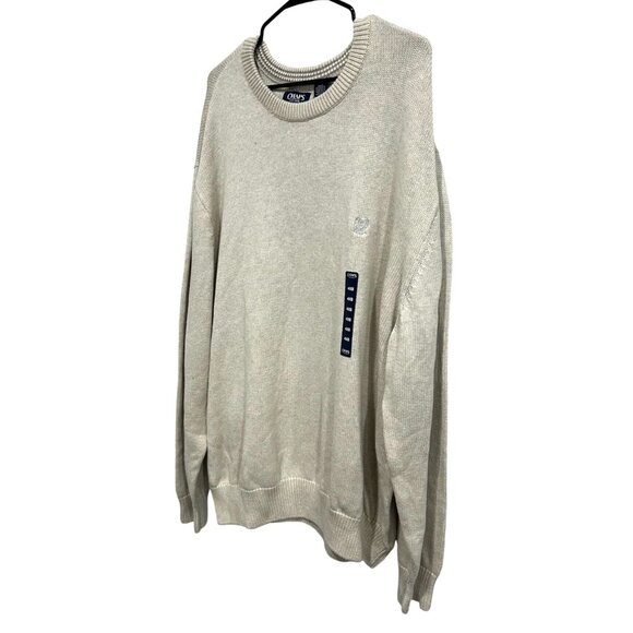 Chaps Mens 4XB NWT Crewneck Sweater Beige Pullover Casual Wear - Picture 3 of 8